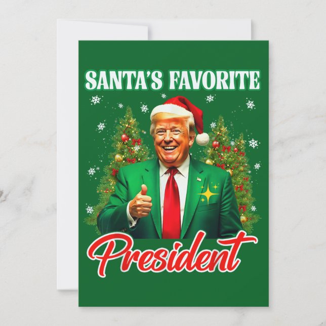 Trump Santa Hat Julafton | Santa's Favorite Presid Julkort (Framsida)