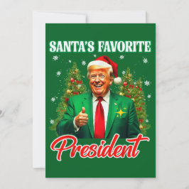Trump Santa Hat Julafton | Santa's Favorite Presid Julkort