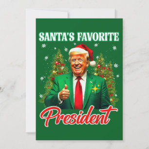 Trump Santa Hat Julafton Santa's Favorite Presid Julkort