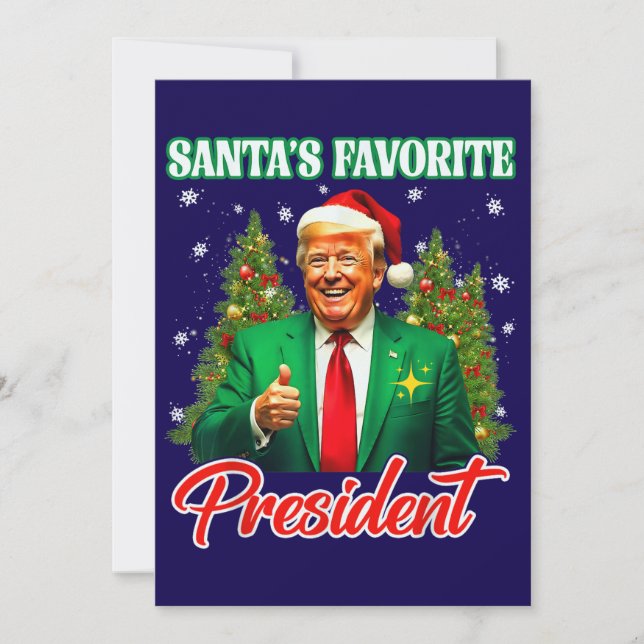 Trump Santa Hat | Santa's Favorite President Julkort (Framsida)