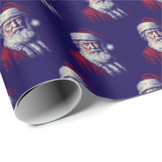 Trump Santa Hatt Ansikte Roligt Jul Konst Presentpapper
