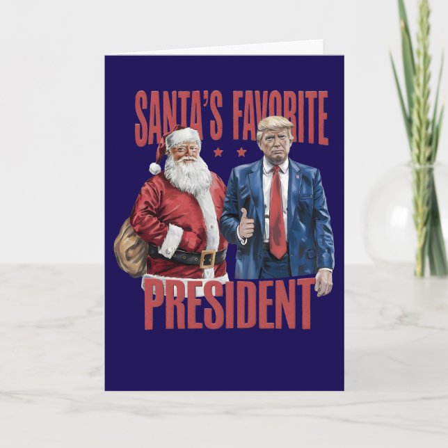 Trump Santa's Favorite President Christmas Card Kort (Framsida)