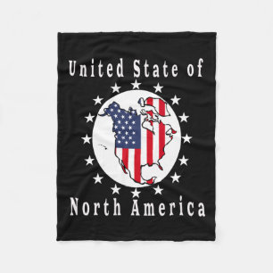 Trump Satire Karta United Stater North America Fleecefilt