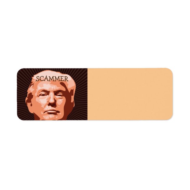 Trump Scammer Return-adressetikett Returadress Etikett (Framsidan)