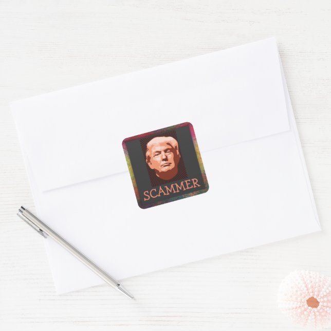 Trump Scammer Sticker Fyrkantigt Klistermärke (Kuvert)
