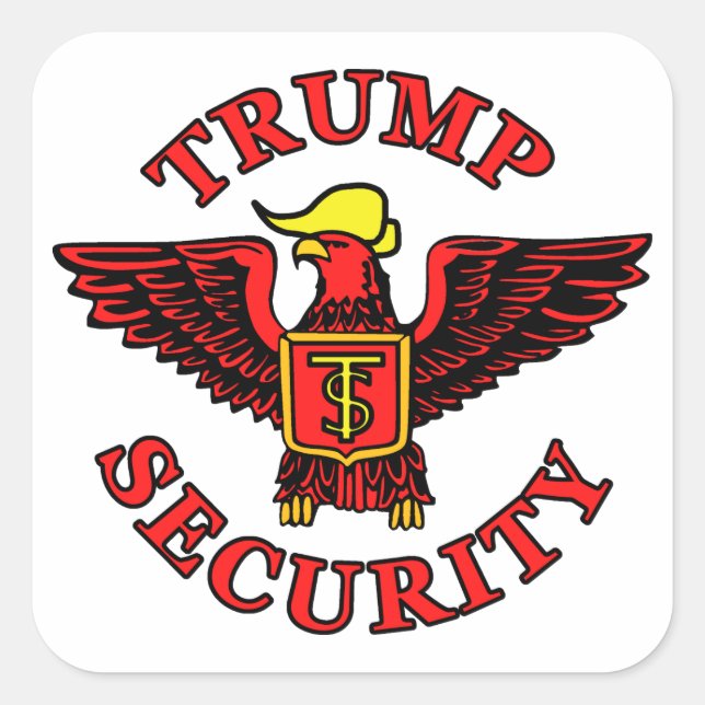 Trump Security Fyrkantigt Klistermärke (Framsida)