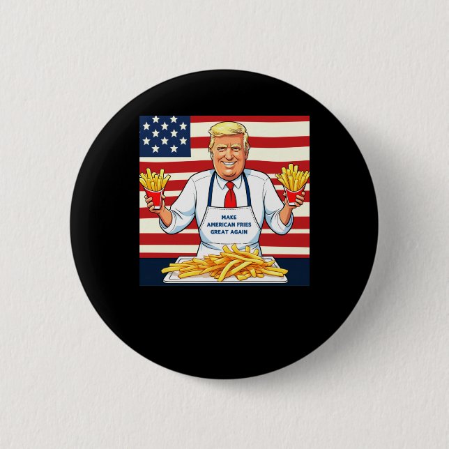 Trump Serving Mc donalds Fries Knapp (Framsida)