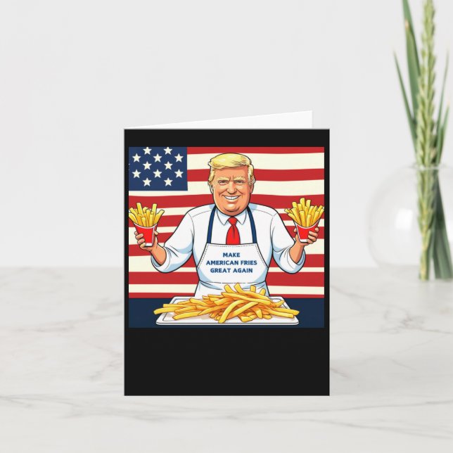Trump Serving Mc donalds Fries Kort (Framsida)