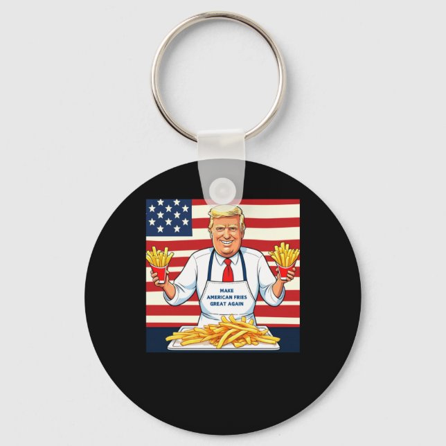 Trump Serving Mc donalds Fries Nyckelring (Framsida)