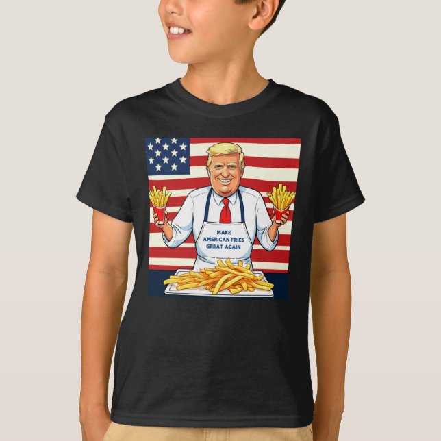 Trump Serving Mc donalds Fries T Shirt (Framsida)
