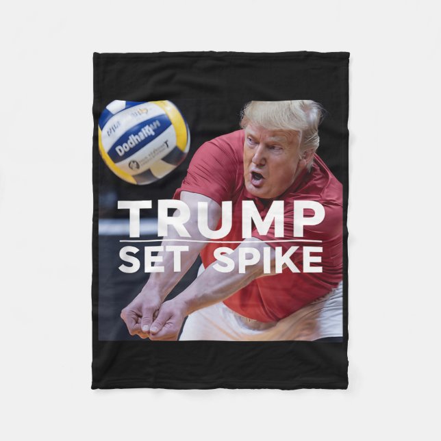 Trump Set Spike Funny Public Volleyball Player Fleecefilt (Framsidan)