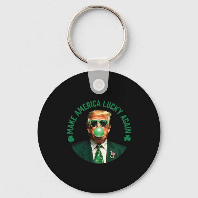 Trump Shamrock Gör Amerika Lucky Igen St Patrick Nyckelring (Framsida)