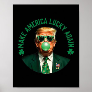 Trump Shamrock Gör Amerika Lucky Igen St Patrick Poster