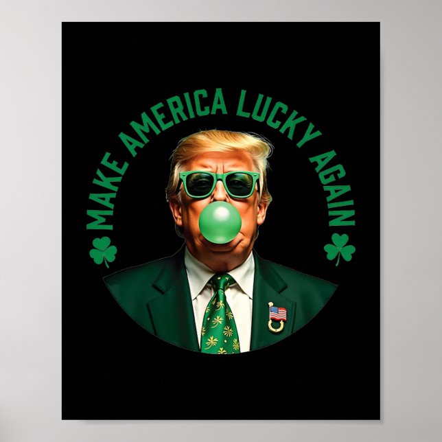 Trump Shamrock Gör Amerika Lucky Igen St Patrick Poster (Framsidan)