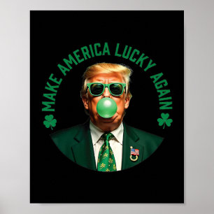 Trump Shamrock Gör Amerika Lucky Igen St Patrick Poster