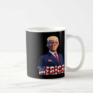 Trump Shirt Merica Trump Sungl US Flagga 4:e juli Kaffemugg