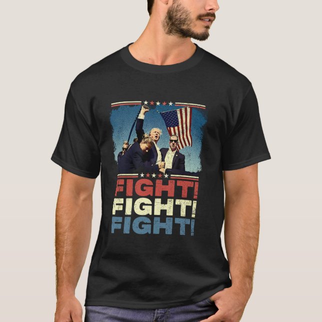 Trump Shot Fist Pump T Shirt (Framsida)