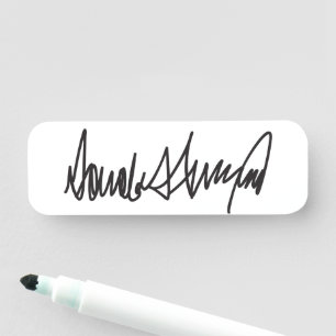 Trump Signatur Namnbricka