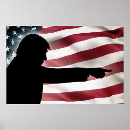 Trump Silhouette-Flagga Poster