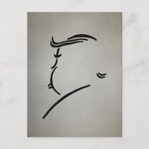 Trump Silhouette Hitchcock Stil Vykort