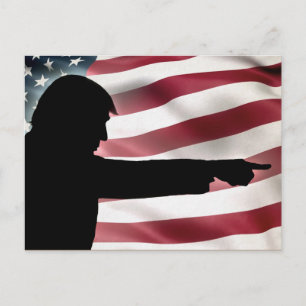 Trump Silhouette USA flagga Vykort