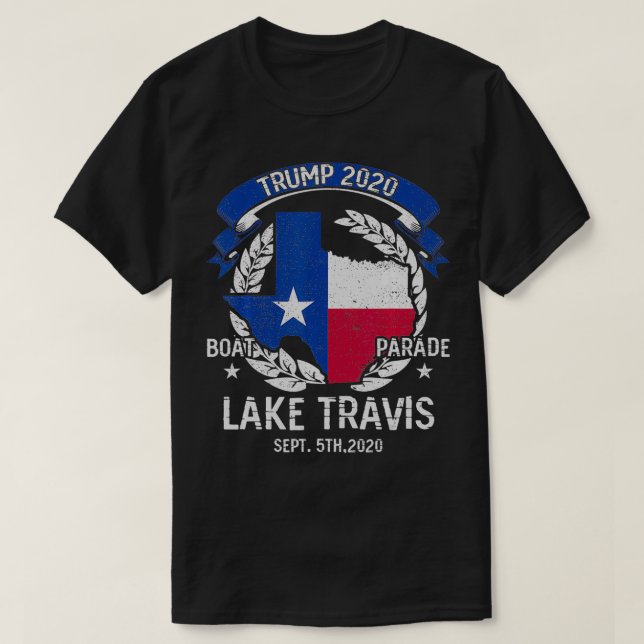 Trump Sjö Travis 2020 Boat Parad T Shirt (Design framsida)