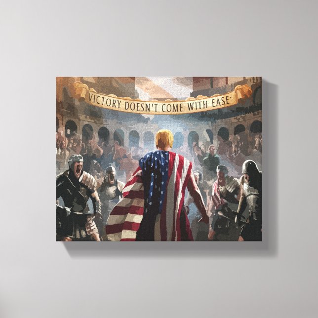 Trump skild som gladiator i en gammal romersk canvastryck (Framsida)