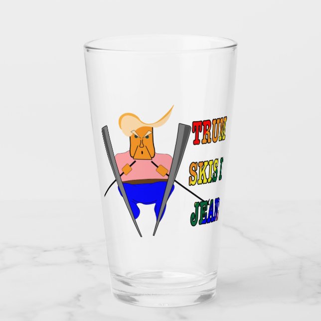 Trump Skis på jeans Glaskopp (Framsida)