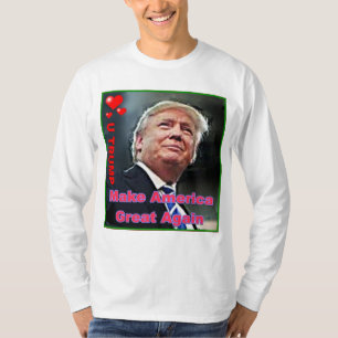 Trump Slogan Basic Långärmad T-Shirt