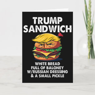 Trump Smörgås Vitt Bröd Full Av Loney Rolig Politi Kort