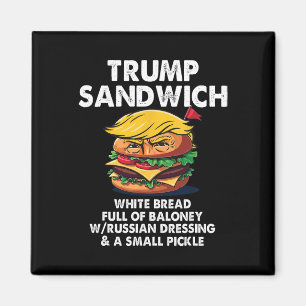 Trump Smörgås Vitt Bröd Full Av Loney Rolig Politi Magnet