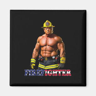 Trump som en Buff Firefighter Trump 2024 Magnet