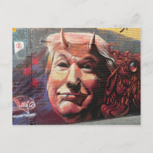 Trump som Fork Tongued Djävulen Graffiti Wall Art Vykort