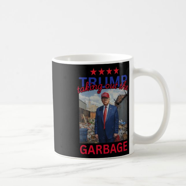 Trump som tar ut Garbyge 2024-trumpan Kaffemugg (Höger)
