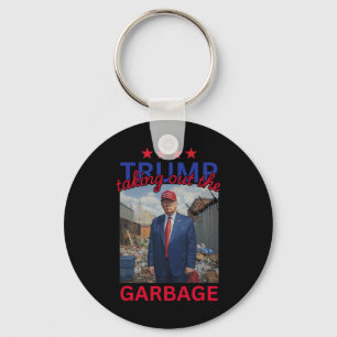Trump som tar ut Garbyge 2024-trumpan Nyckelring