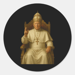 Trump som Vatican Church Pope Funny Pope Trump Runt Klistermärke