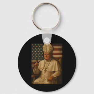 Trump som Vatican Church Pope Republican made Vati Nyckelring