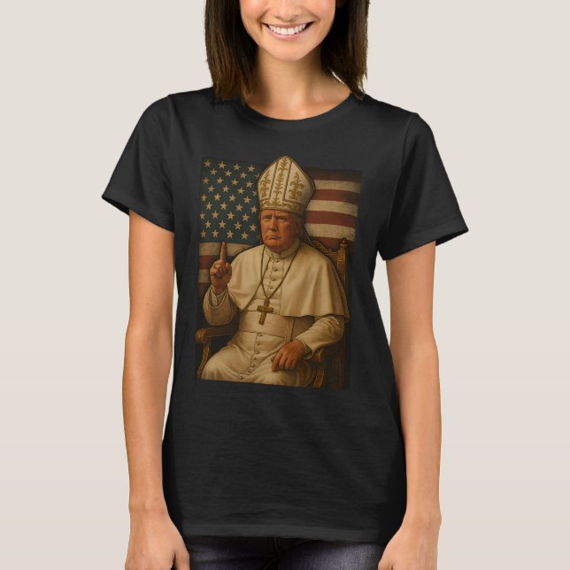 Trump som Vatican Church Pope Republican made Vati T Shirt (Framsida)