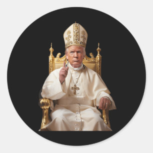 Trump som Vatican Church Pope Vatican Christian Runt Klistermärke
