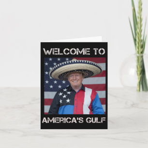 Trump Sombrero Välkommen till USA:s Bukt Mexiko 1 Kort