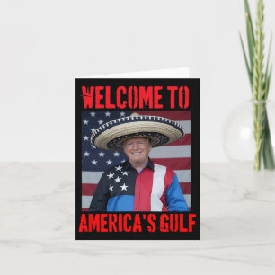 Trump Sombrero Välkommen till USA:s Bukt Mexiko Kort