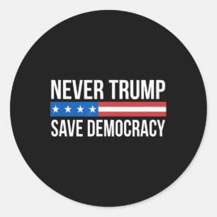 Trump - Spara Democracy - Runt Klistermärke