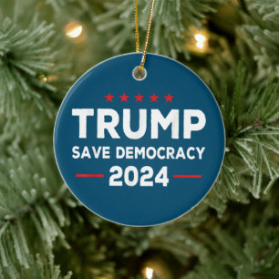 Trump Spara Democracy Trump 2024 Julgransprydnad Keramik
