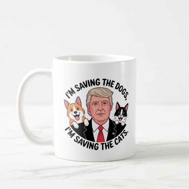 Trump Sparar djuren (avrundat) Kaffemugg (Vänster)