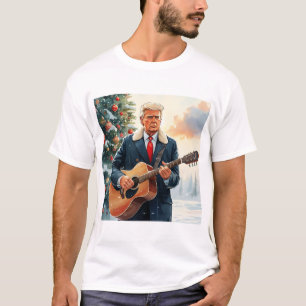 Trump Spela upp akustiskt gitarr av Julgran T Shirt