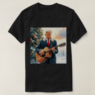 Trump Spela upp akustiskt gitarr av Julgran T Shirt