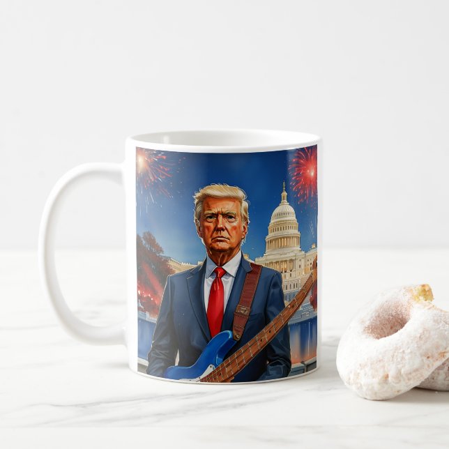 Trump Spela upp elbuss, amerikanska Huvudstad Fire Kaffemugg (Med munk)