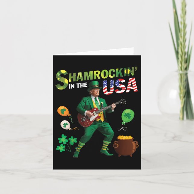 Trump spelar Guitar Shamrockin i USA Saint P Kort (Framsida)