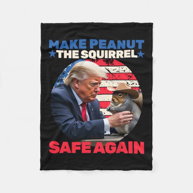 Trump Squirrel Gör Peanut Squirrel Säker igen Tru Fleecefilt (Framsidan)