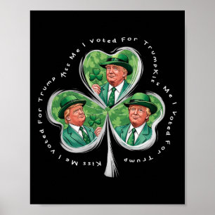 Trump St Patrick's Day 2025 Rolig Kyss Mig Jag Rös Poster
